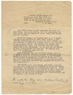 History of Whale Tooth