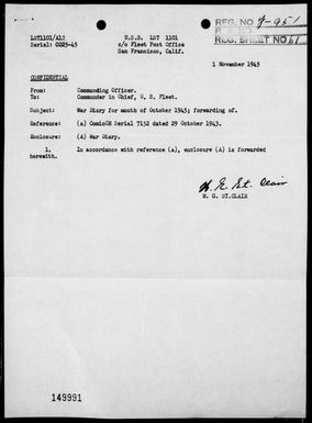 USS LST-1101 - ACA Reports on photo reconnaissance of Kyushu, Japan and the Palau, Caroline & Bonin Islands, 7/5/45 - 8/25/45