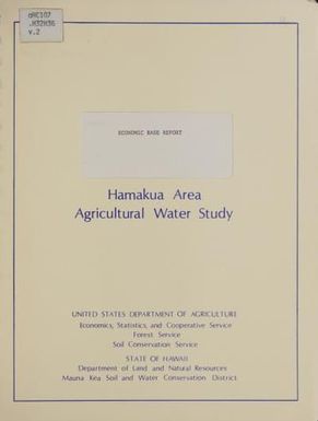 Hamakua area agricultural water study : main report