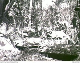 THE SOLOMON ISLANDS, 1945-04-24/27. AN AUSTRALIAN ARMY CAMP SITE ON BOUGAINVILLE ISLAND. (RNZAF OFFICIAL PHOTOGRAPH.)