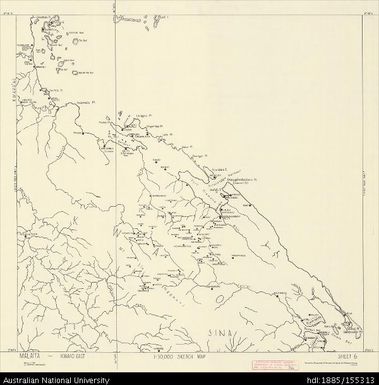 Solomon Islands, Malaita, Kwaio East, Series: Sketch, Sheet 6, 1967, 1:50 000