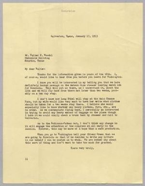 [Letter from I. H. Kempner to Walter F. Woodul, January 17, 1953]