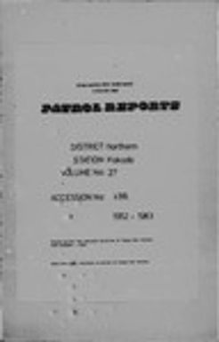 Patrol Reports. Northern District, Kokoda, 1962 - 1963