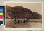 Men and women spearing fish in river, Fiji, ca. 1890