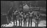 Santa Cruz Island boys outside a building