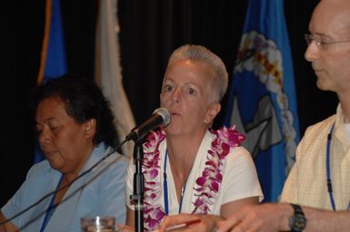 [Assignment: 48-DPA-09-30-08_SOI_K_Isl_Conf_Final] Final day of Insular Areas Health Summit [("The Future of Health Care in the Insular Areas: A Leaders Summit") at the Marriott Hotel in] Honolulu, Hawaii, where Interior Secretary Dirk Kempthorne [joined senior federal health officials and leaders of the U.S. territories and freely associated states to discuss strategies and initiatives for advancing health care in those communinties [48-DPA-09-30-08_SOI_K_Isl_Conf_Final_DOI_0815.JPG]
