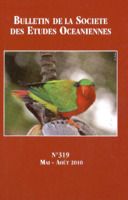 Bulletin de la Société des Études Océaniennes numéro 319