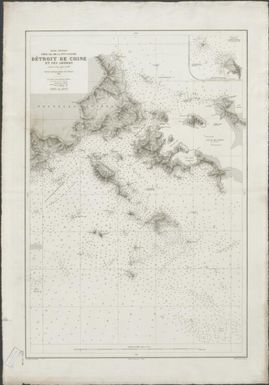 Ocean Pacifique, cote S.E. de la N'elle Guinee, Detroit de Chine et ses abords d'apres le plan anglais de 1886 / grave par J. Geisendorfer