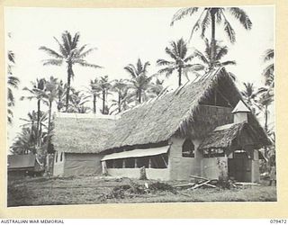 PALMALMAL PLANTATION, NEW BRITAIN. 1945-03-09. THE RECENTLY COMPLETED CHURCH OF ENGLAND CHAPEL OF THE 5TH BASE SUB AREA