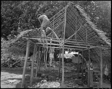 House under construction, Rarotonga, Cook Islands - Photograph taken by W Walker