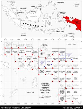 Indonesia INDEX, 1:250 000, Dutch New Guinea (Western), Series: HIND 644, 1940-1947