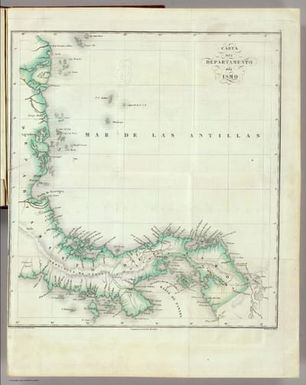 Carta del Departamento del Ismo. Gravado en Paris por Darmet, 1827. Escrito por Hacq. (Por Jose Manuel Restrepo. Paris, Libreria Americana, 1827)