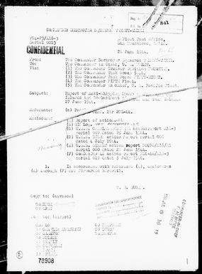 COMDESRON 23 - Rep of Anti-Shipping Sweep & Bombardment of Rota & Guam Islands, Marianas, 6/27/44