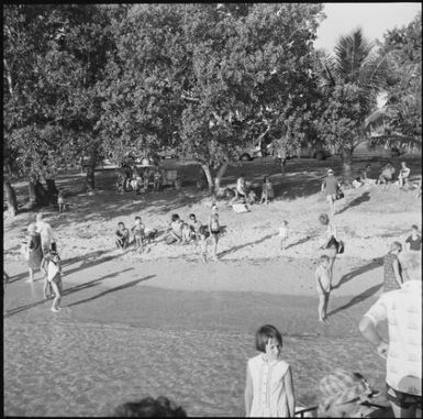 Tourists on the beach, Isle of Pines, New Caledonia, 1967 / Michael Terry