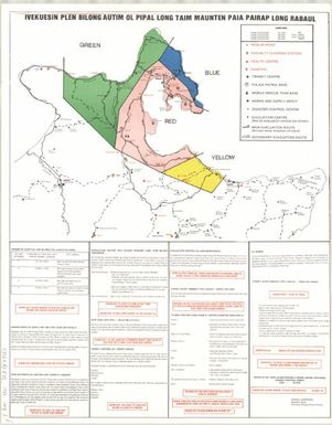 Ivekuesin plen bilong autim ol pipal long tain maunten paia pairap long Rabaul / Ronald Rangrang, Elsekativ Opisa, Provinsei Disasta Kontrol Komiti