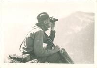 Expedition member Robert A. Brown looking for goats, The University of Iowa, 1920