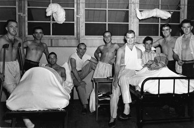 Wounded soldiers of the 2nd New Zealand Expeditionary Force in the Pacific at the 4th General Hospital in New Caledonia