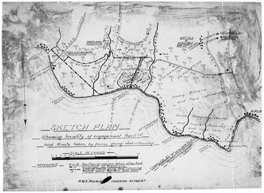 Sketch plan relating to events during the civil war in Samoa 1888-1889