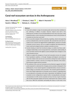 Coral reef ecosystem services in the Anthropocene.