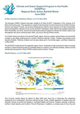Regional Early Action Rainfall Watch : Monthly and seasonal Rainfall Watch: June 2023
