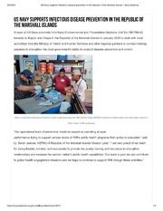 US Navy Supports Infectious Disease Prevention In The Republic Of The Marshall Islands