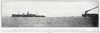 Wreck of the Norwegian steamer Mesna: the vessel stuck fast on Hakuafisi reef 120 miles north of Tonga