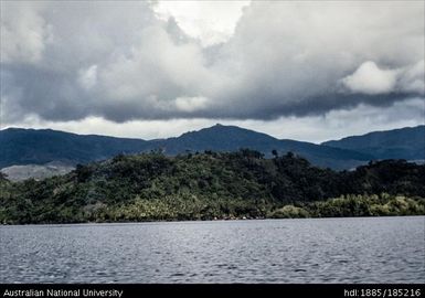 West coast of Bwasiyaiya near Gumo Point, Peak of Hobiya behind