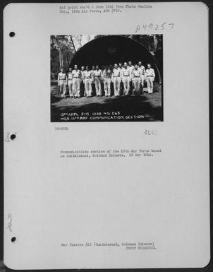Communications Section Of The 13Th Air Force Based On Guadalcanal, Solomon Islands. 15 May 1944. (U.S. Air Force Number 3A49257)