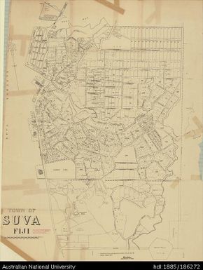 Fiji, Viti Levu, Town of Suva, Cadastral, 1927, 1:3 200