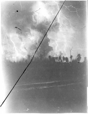 Lightning in clouds after eruption, Rabaul, New Guinea, 1937 / Sarah Chinnery