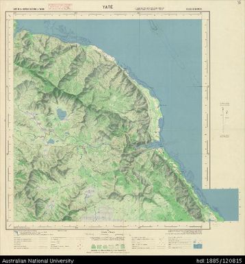 New Caledonia, Yate, Sheet SF-58-XVII-2b, 1:50 000