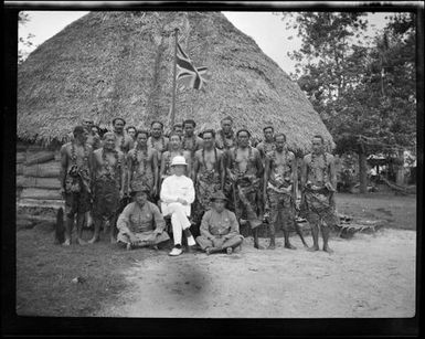 William Saunderson Cooper and a group of Samoan men, Malaga Sound, Savai'i