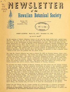 Newsletter - Hawaiian Botanical Society