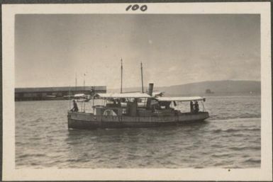 Small island steam launch, New Britain Island, Papua New Guinea, probably 1916