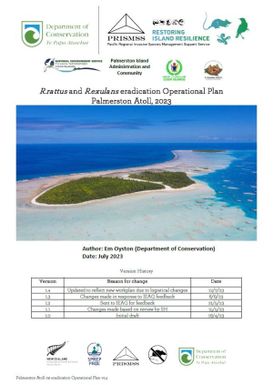 R.rattus and R.exulans eradication Operational Plan Palmerston Atoll, 2023