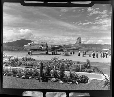 British Commonwealth Pacific Airlines DC6 aircraft at Nadi airport, Fiji