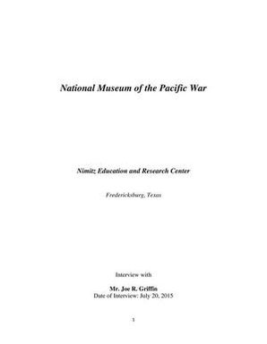 Oral History Interview with Joe R. Griffin, July 20, 2015