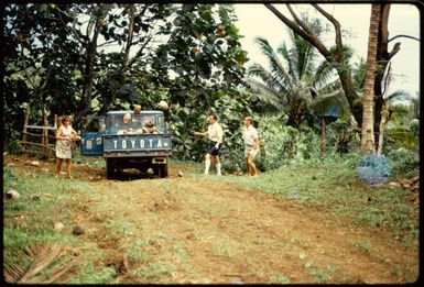 Collecting coconuts on Taveuni, 1971