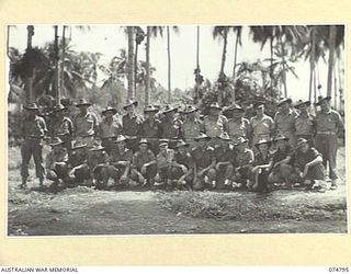 MADANG, NEW GUINEA. 1944-07-16. OFFICERS AND NON COMMISSIONED OFFICERS OF THE 165TH GENERAL TRANSPORT COMPANY