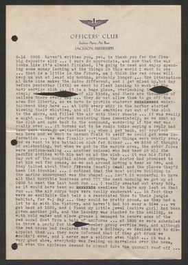 [Letter from Cornelia Yerkes, August 16, 1945]
