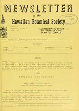 Newsletter - Hawaiian Botanical Society