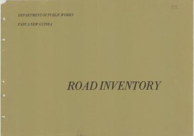 Papua New Guinea road inventory, July 1975: [front cover]