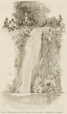 The waterfall and bathing pool