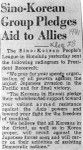 Sino-Korean Group Pledges Aid to Allies