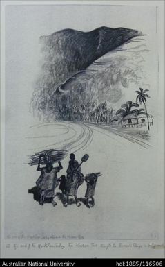 at the end of the Markham Valley. The Kassam Pass through the Bismarck Range in background