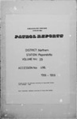 Patrol Reports. Northern District, Popondetta, 1968 - 1969