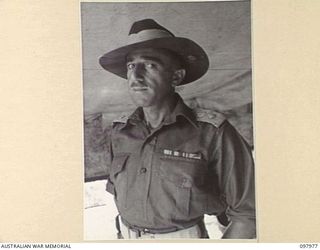 CAPE WOM, NEW GUINEA. 1945-10-10. LIEUTENANT COLONEL R.F. JABOOR, COMMANDING OFFICER CRAA 6 DIVISION