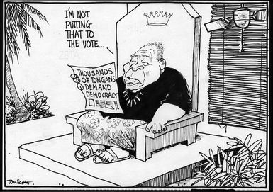 Scott, Thomas, 1947-:Thousands of Tongans demand democracy. Dominion Post, 28 May 2005.