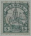 Stamp: Samoan Five Pfennig