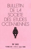 Bulletin de la Société des Études Océaniennes numéro 243